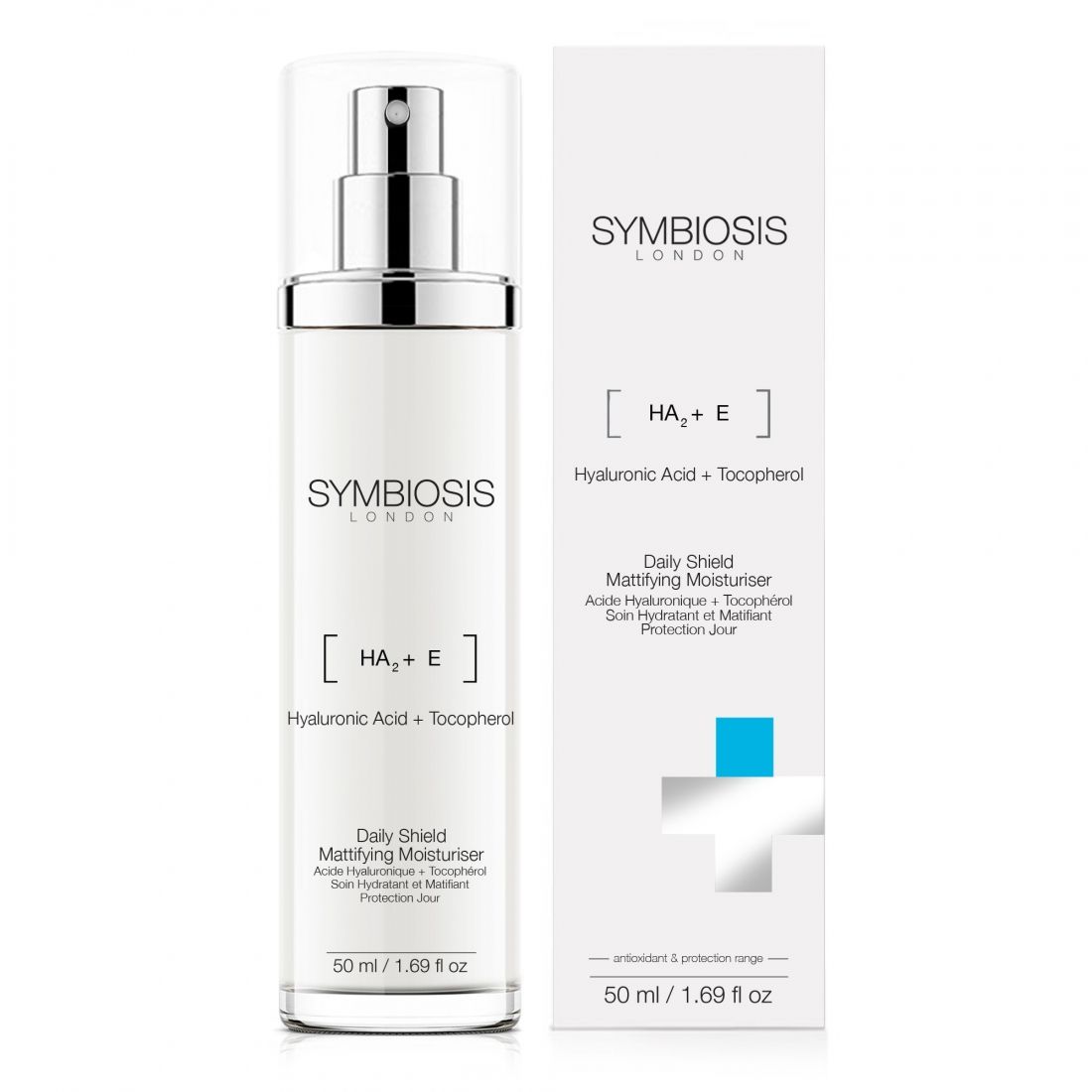 Symbiosis - Crème hydratante '(Hyaluronic Acid+Tocopherol) - Daily Shield Mattifying' - 50 ml