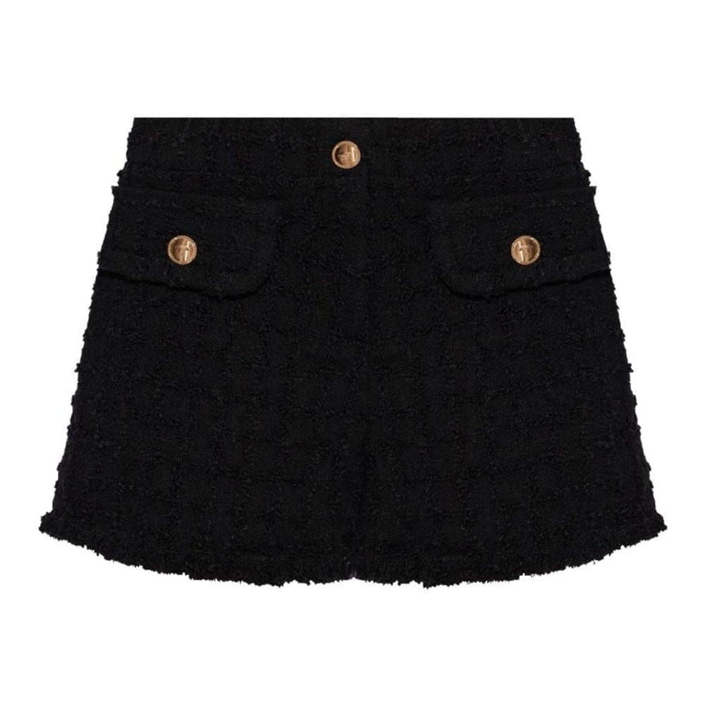 Versace - Short 'Button-Embellished Tweed' pour Femmes