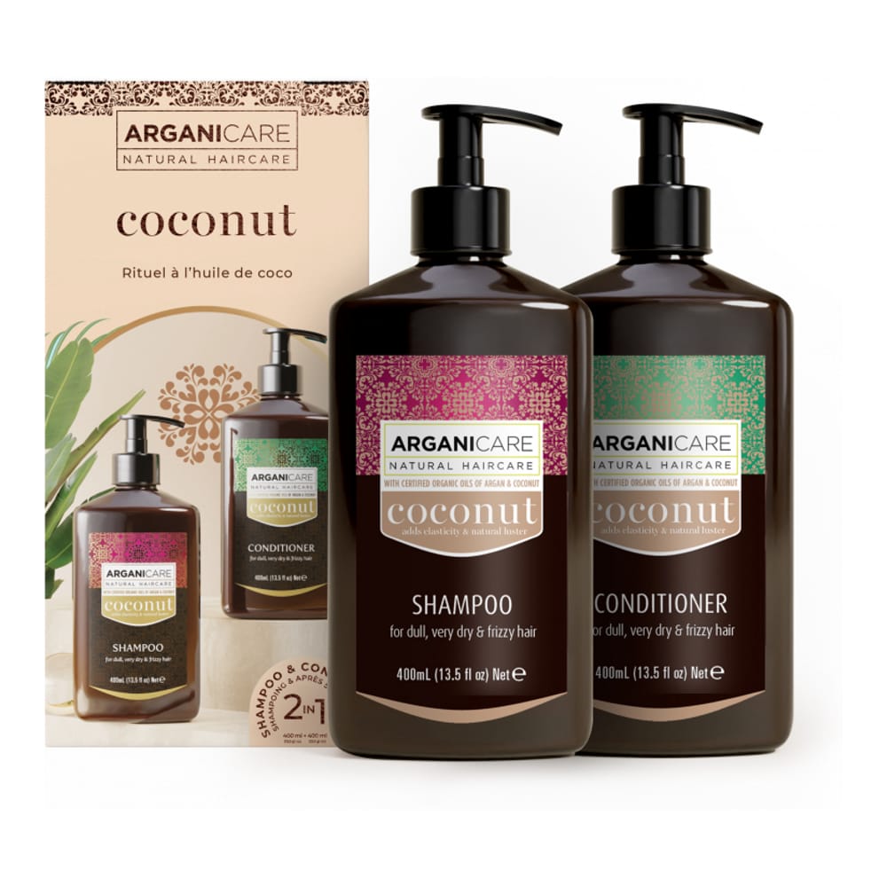 Arganicare - Coffret Shampooing + Après-shampooing Coco - 400 ml, 2 Pièces
