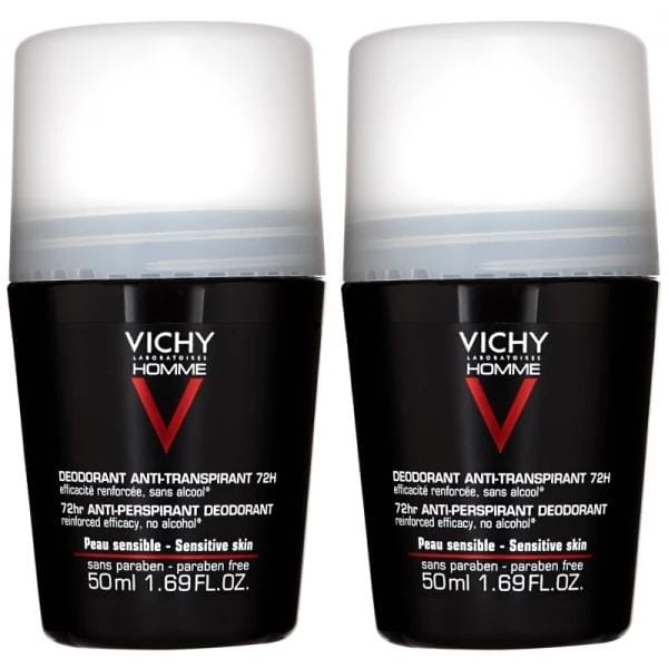 Vichy - Homme Déodorant Contrôle Extrême - 50 ml, 2 Pièces