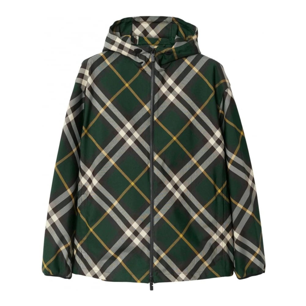 Burberry - Parka 'Check-Pattern Zipped Hooded' pour Hommes