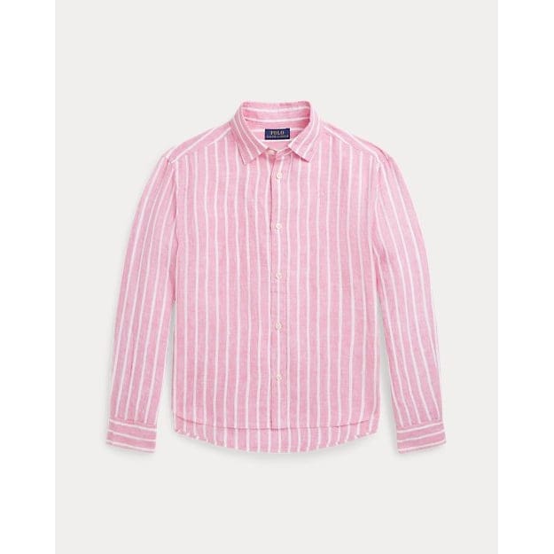 Ralph Lauren - Chemise en lin 'Striped Boxy' pour Grandes filles
