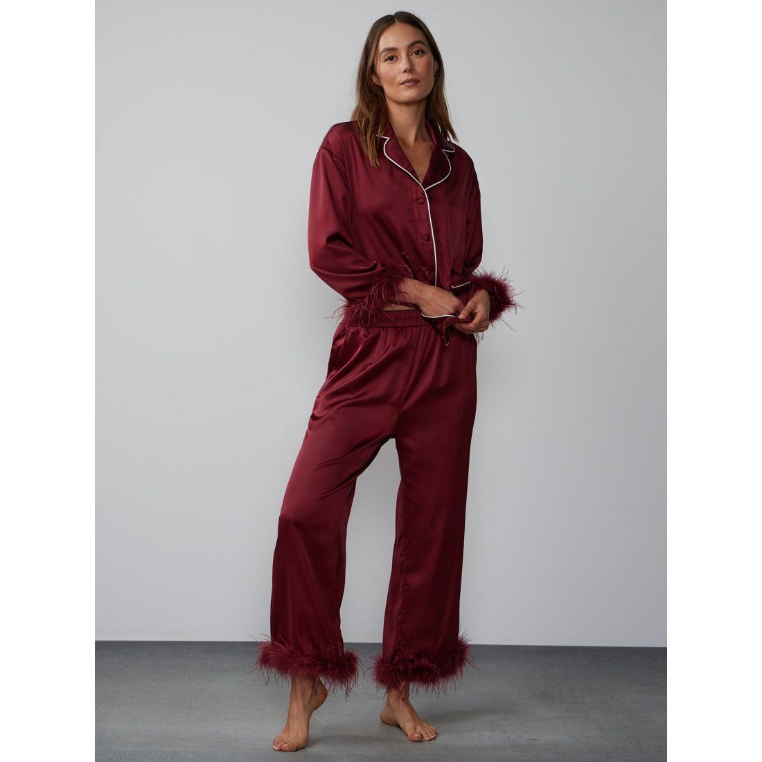 New York & Company - Pantalon pyjama 'Feather Hem' pour Femmes