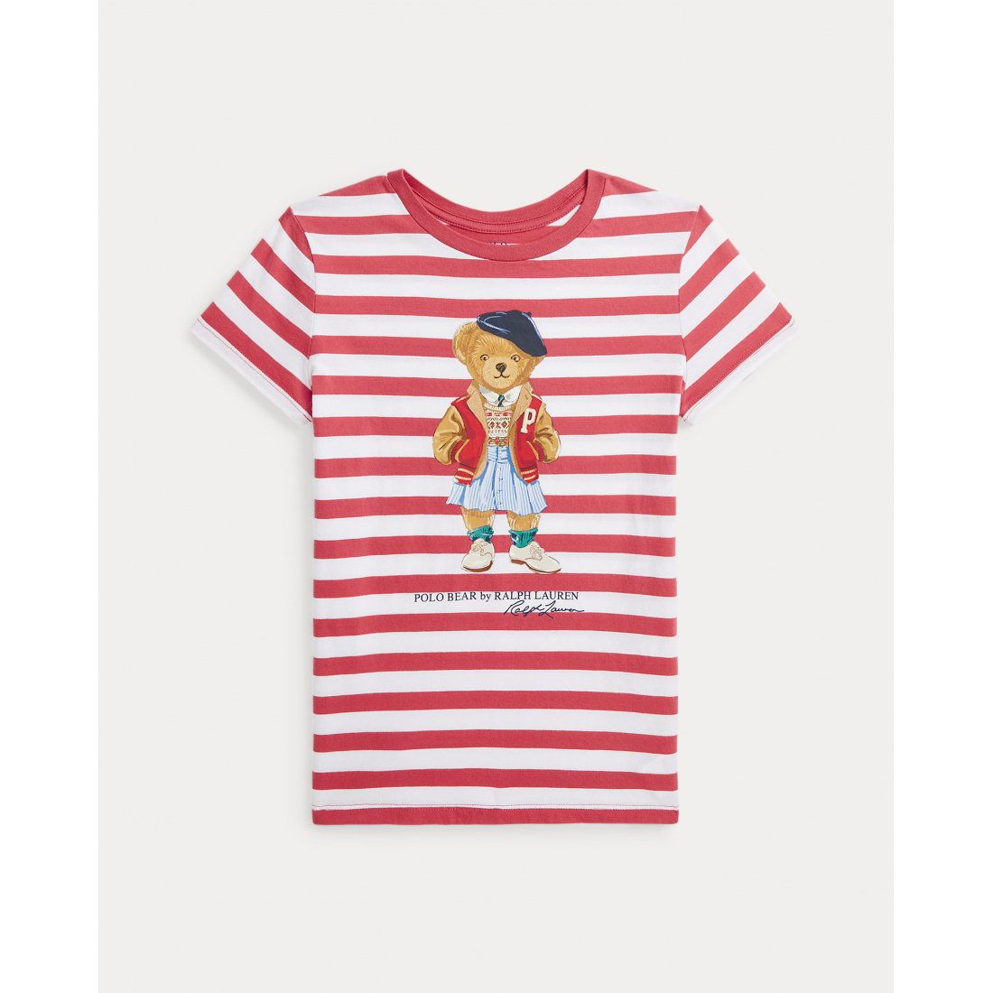 Ralph Lauren - T-shirt 'Striped Polo Bear' pour Grandes filles